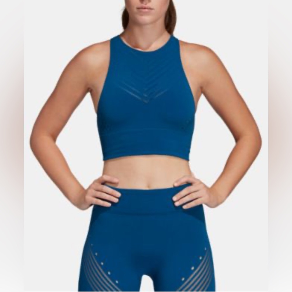 NWT Adidas Warp Knit High Rise Tights Leggings and top- Large - Picture 2 of 7